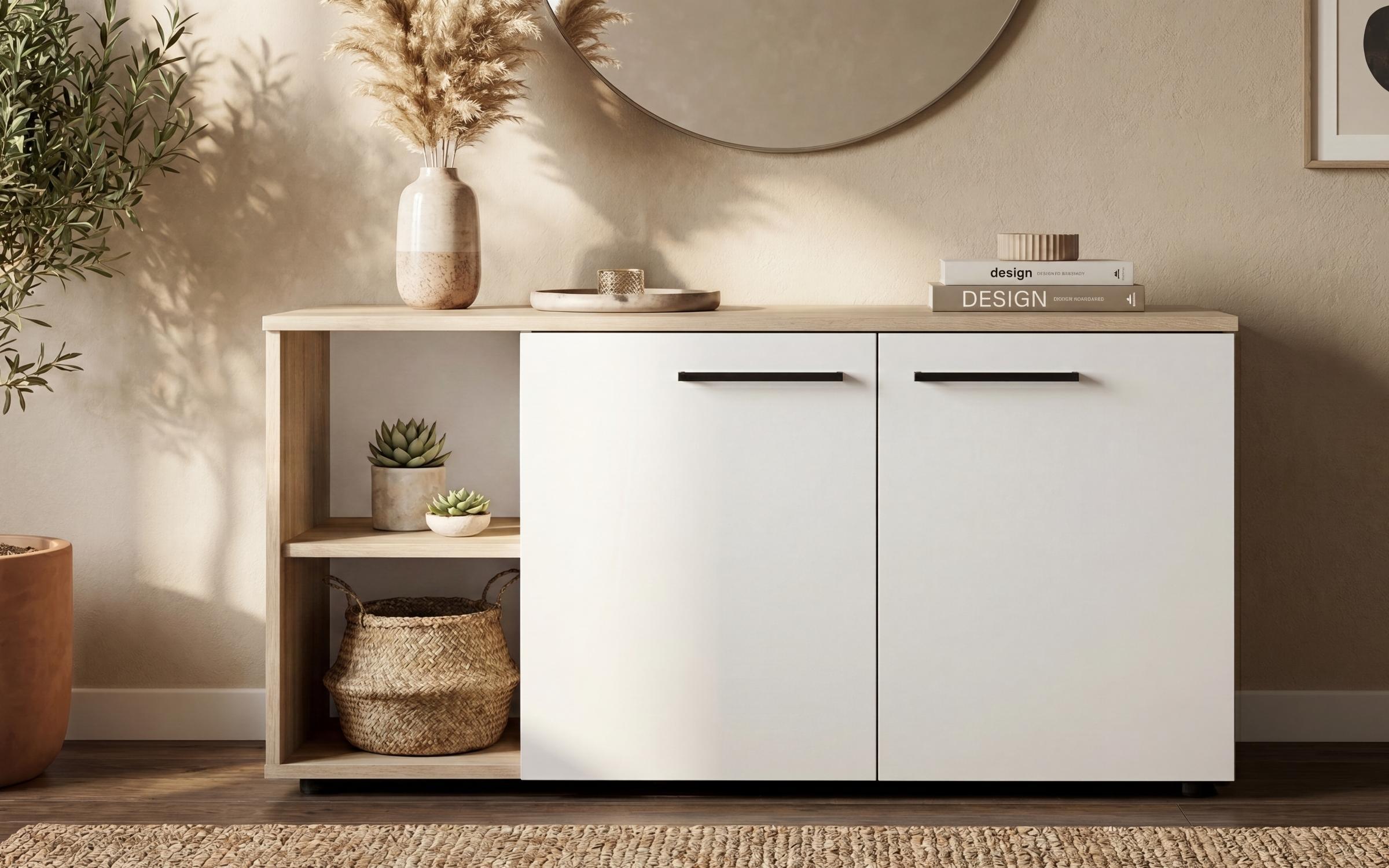 Comoda Marten, stejar sonoma + alb  3